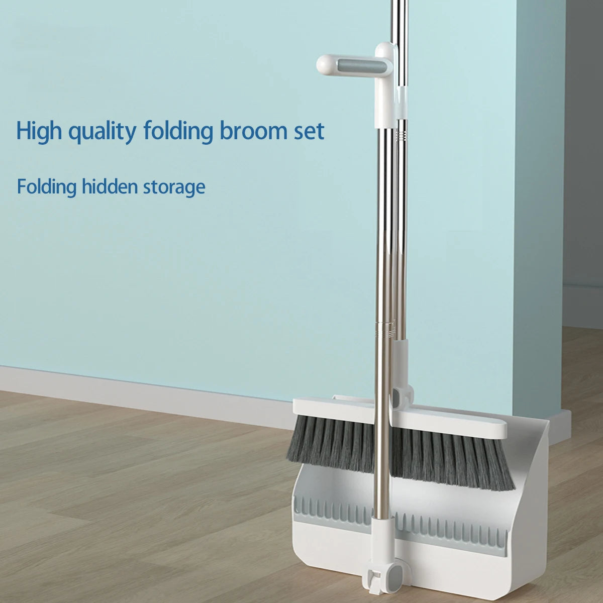 Kombinationsset Haushalt Besen und klappbare Kehrschaufel mit drehbarem Stiel