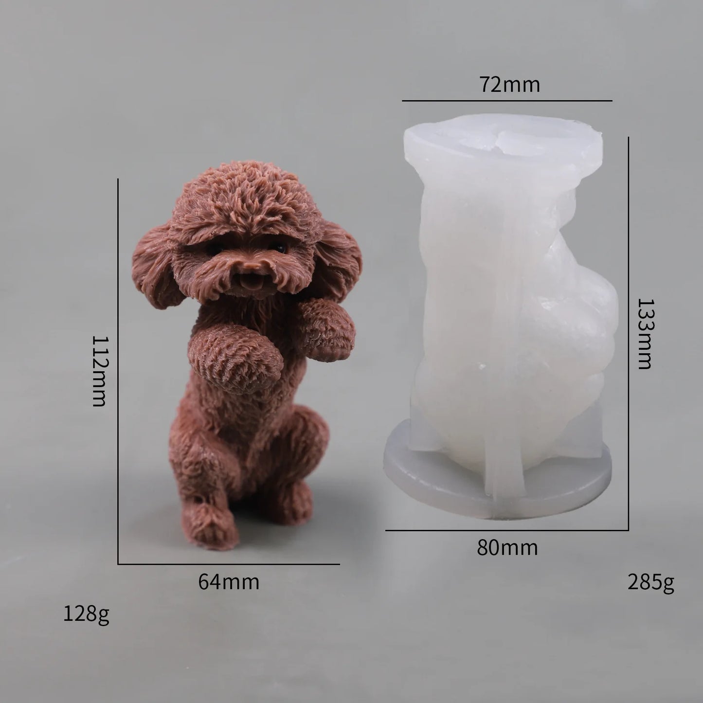 Niedliche Hundekerze in Silikonform – 3D Tier Statue