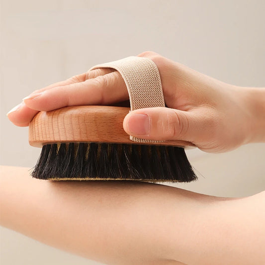 Kupferdraht-Trockenbürste aus Buchenholz für Massage & Peeling