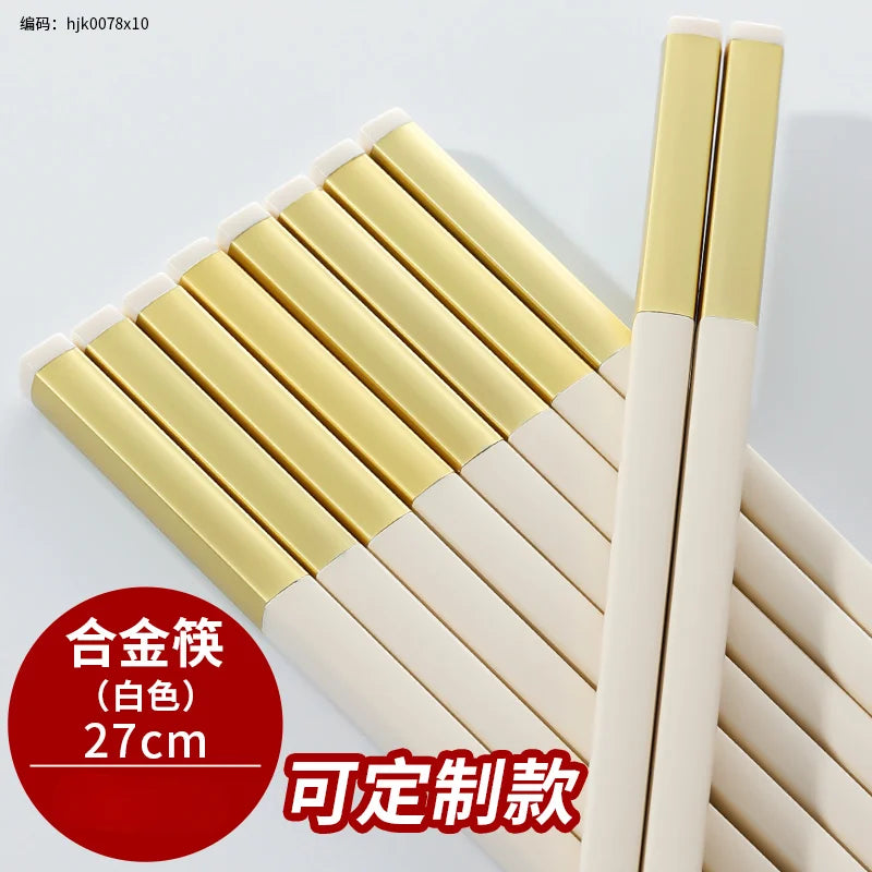 Extra Lange 27cm Essstäbchen aus Metall Legierung Rutschfest für Küche