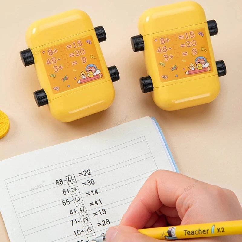 Lehrstempel 2 in 1 für Mathematik Übungen mit digitalem Design - Yabubest - Home & More
