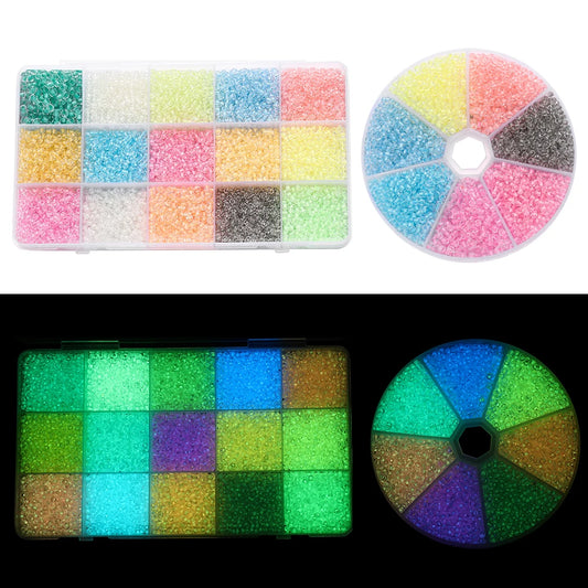 1 Box 3 mm Leuchtende Glas-Rocailles für DIY Schmuck Abstandsperlen