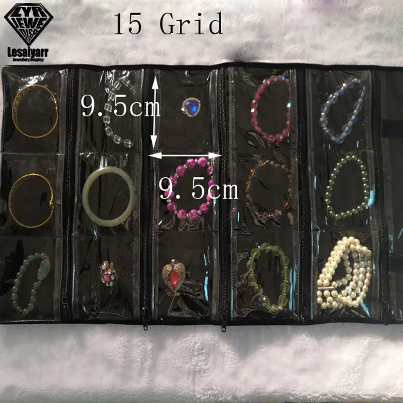 Faltbarer Schmuck Organizer aus Samt mit Reißverschluss für Reisen