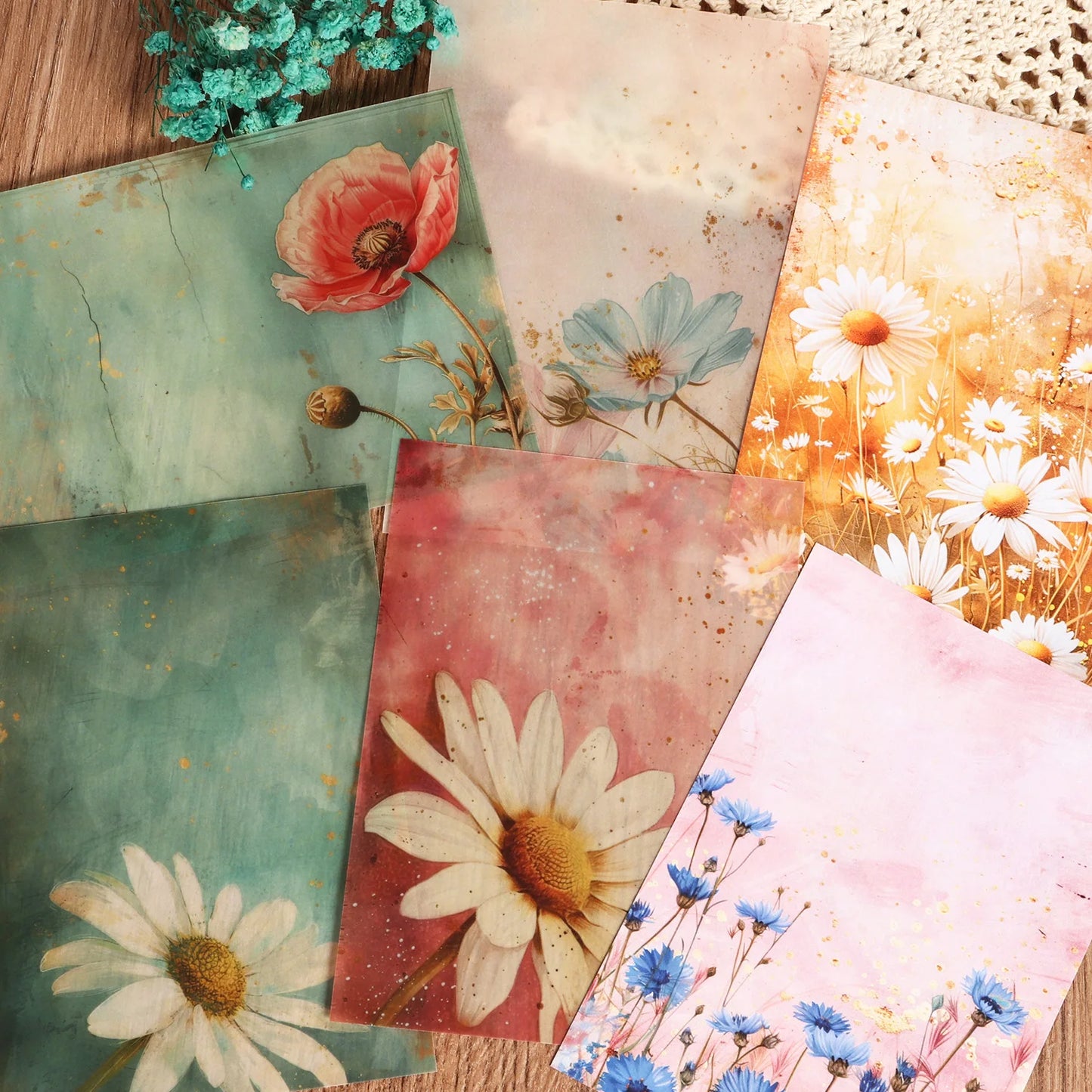 16-teiliges Bastelpapier-Set mit Aufklebern für Scrapbooking - DIY
