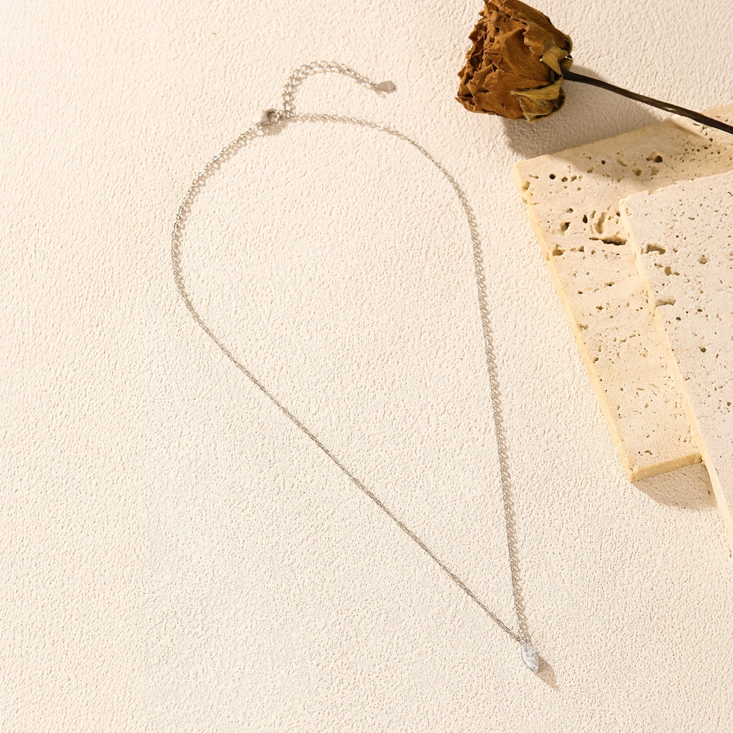 Funkelnde Moissanit Halskette Marquise Cut aus 925 Sterling Silber