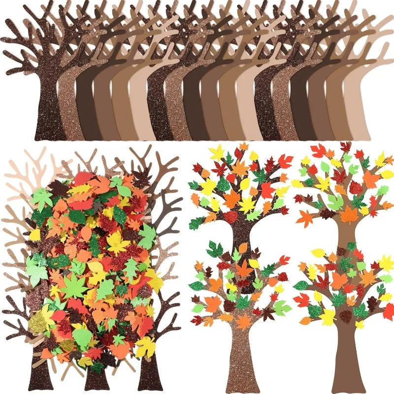 96-teiliges DIY Filzbaum Bastelset für Herbst- und Weihnachtsdekoration