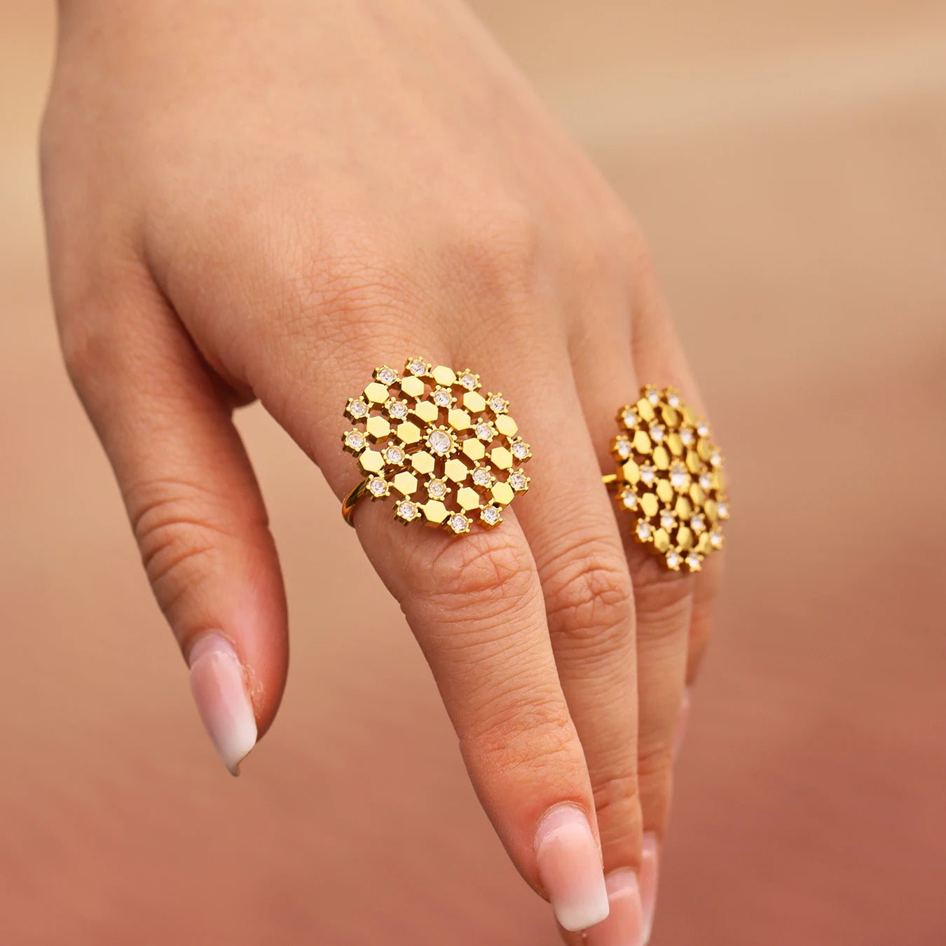 Riesenrad Design Schmuckset Damen – Vergoldeter Edelstahl, Wasserdicht