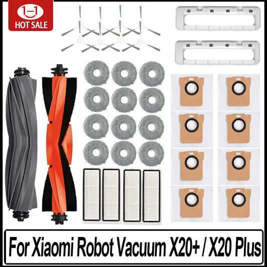 Effiziente Ersatzteile für Robot Vacuum X20+: Staubbeutel, Bürste - HEPA-Filter Set