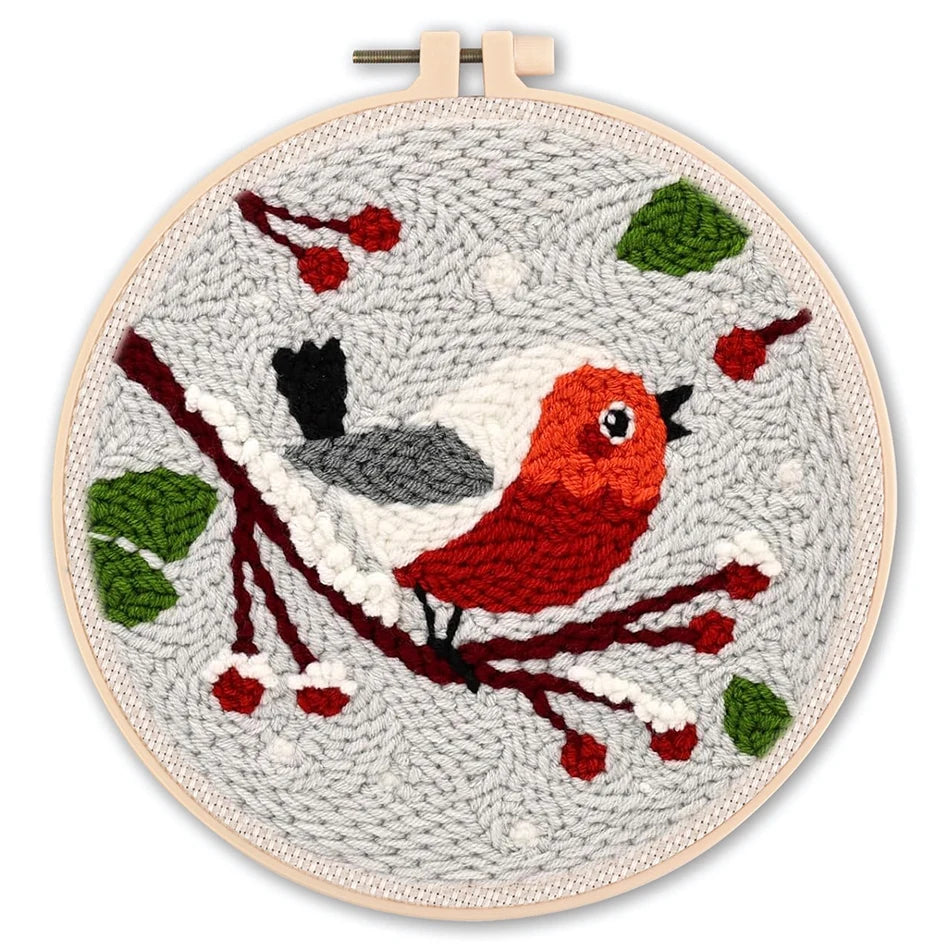 Einfaches Punch Nadel Stickerei Starter Kit mit Tiermotiven