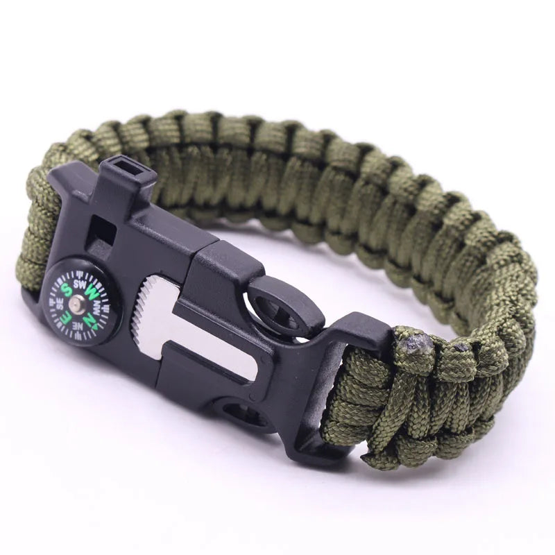 Multifunktionales Survival Armband mit Kompass und Pfeife