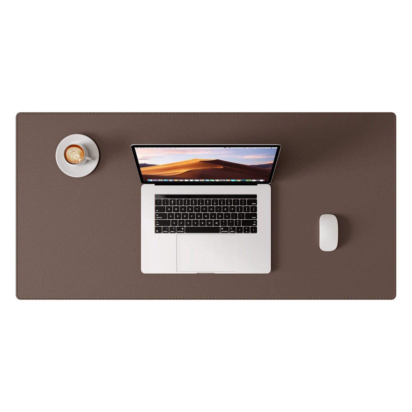 Rutschfeste PU Leder Schreibtischunterlage mit genähten Kanten