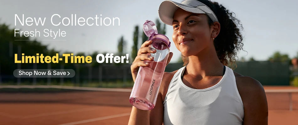 Tragbare UZSPACE Tritan Wasserflasche BPA frei mit Riemen 350 bis 1000 ml