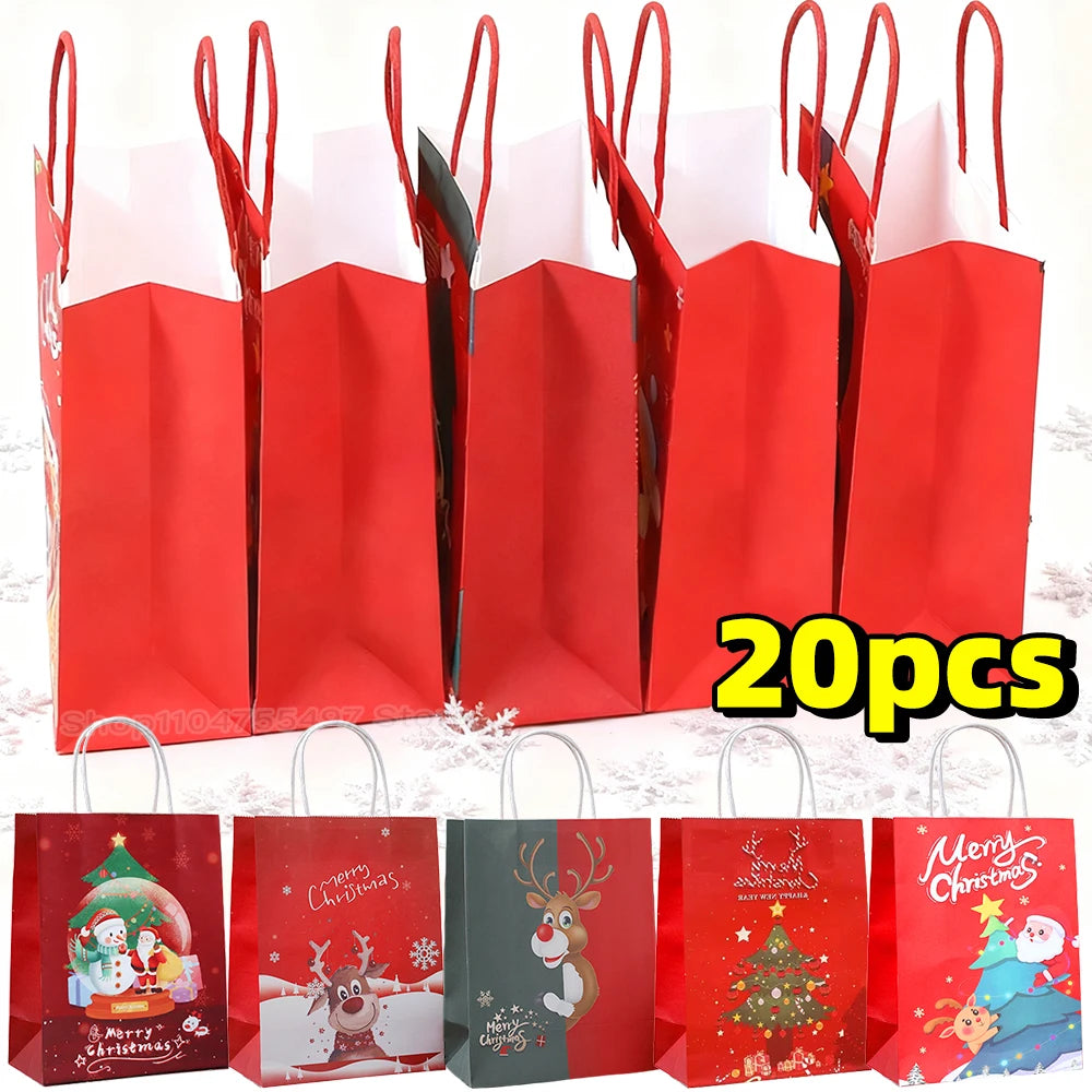 Festliche Geschenktüten aus Kraftpapier für Weihnachtsleckereien
