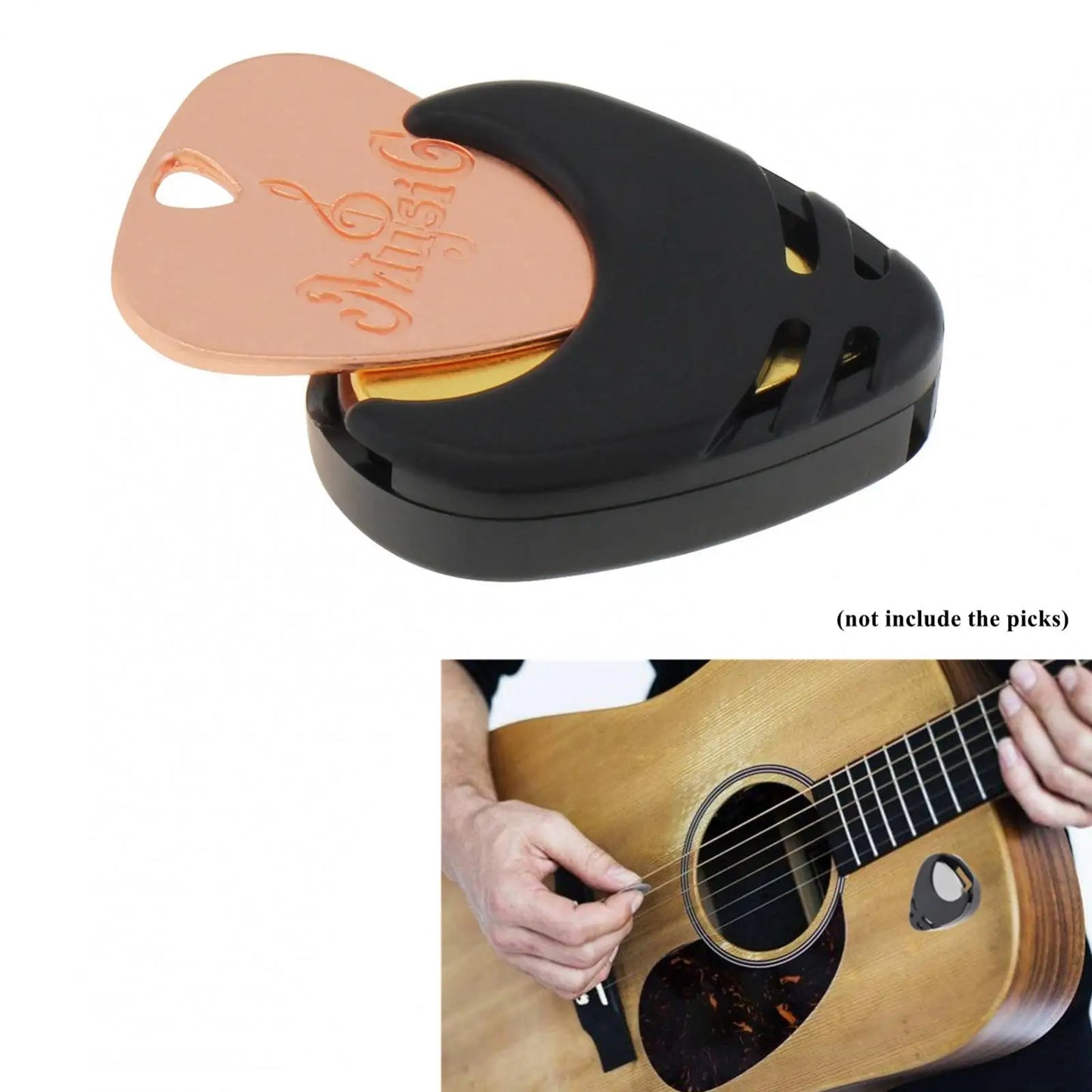 5er Set selbstklebende Plektrumhalter für Gitarre Bass Ukulele