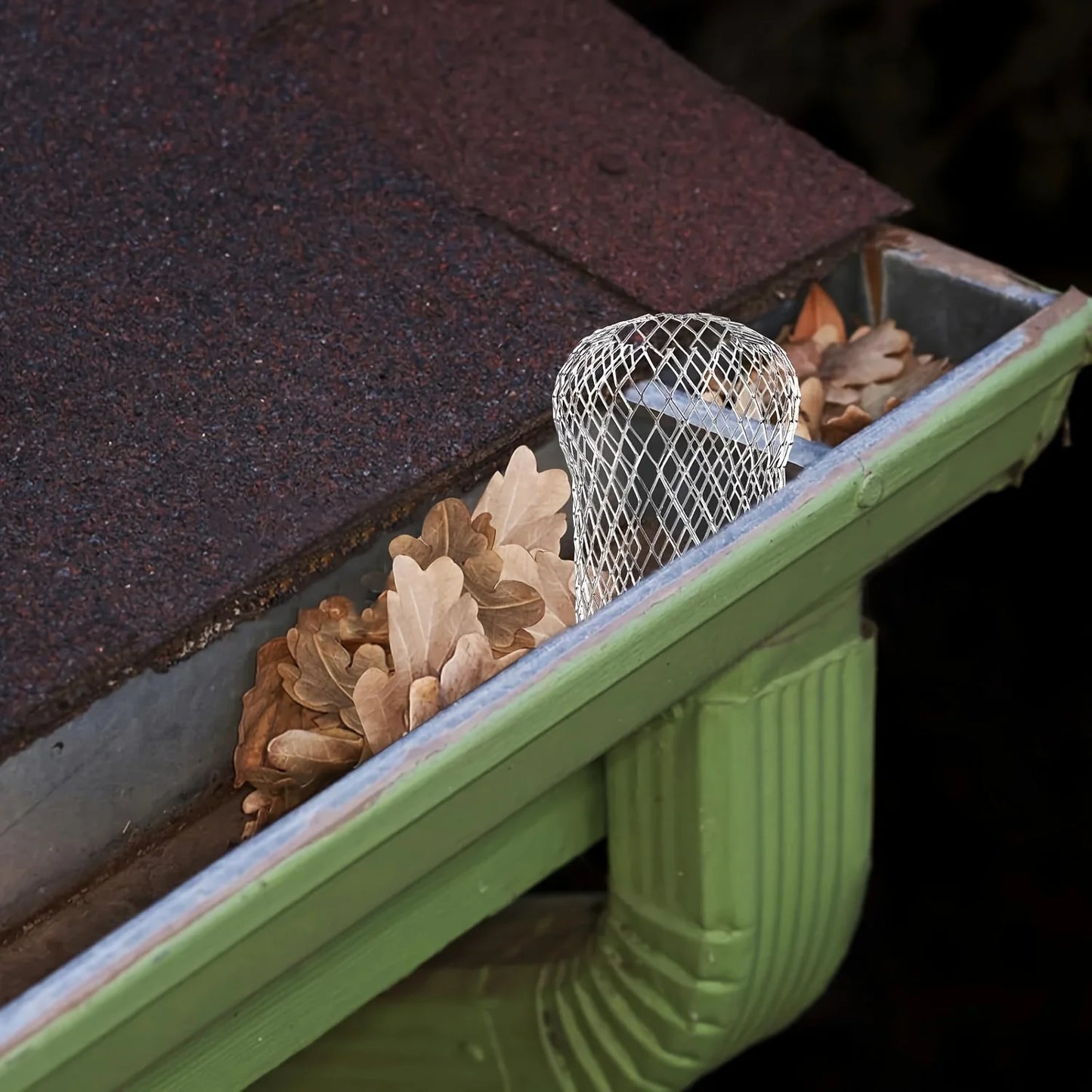 4 teiliges Metall Aluminium Dachrinnenfilter Set mit Maschen