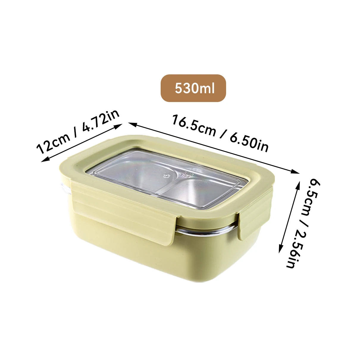 304 Edelstahl Geteilte Lunchbox – Mikrowelle, Dicht, für Schule & Büro