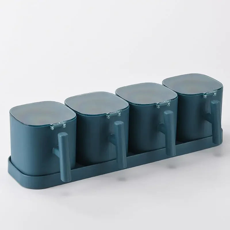 Gewürzboxen Set mit Shaker Pfeffer Zucker Salz Vorratsbehälter Kunststoff