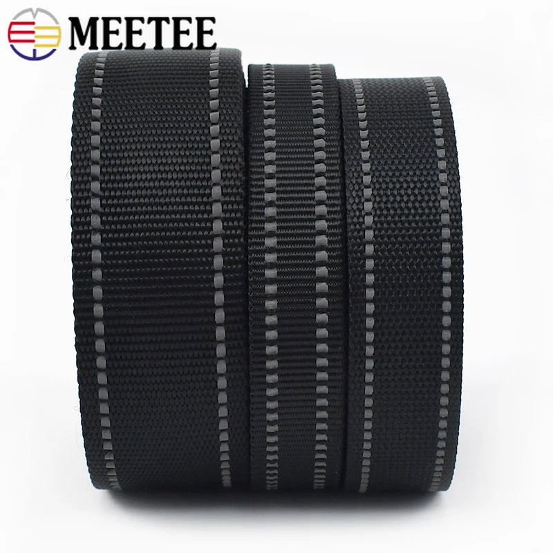Reflektierendes Nylon Gurtband Meterware 15-38mm für Haustier Rucksack DIY