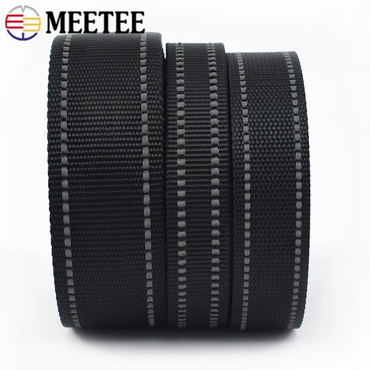 Reflektierendes Nylon Gurtband Meterware 15-38mm für Haustier Rucksack DIY