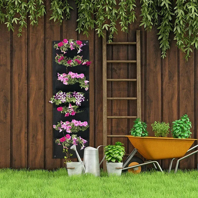 Vertikaler Pflanzbeutel Wand 6 7 Taschen Filz für Garten
