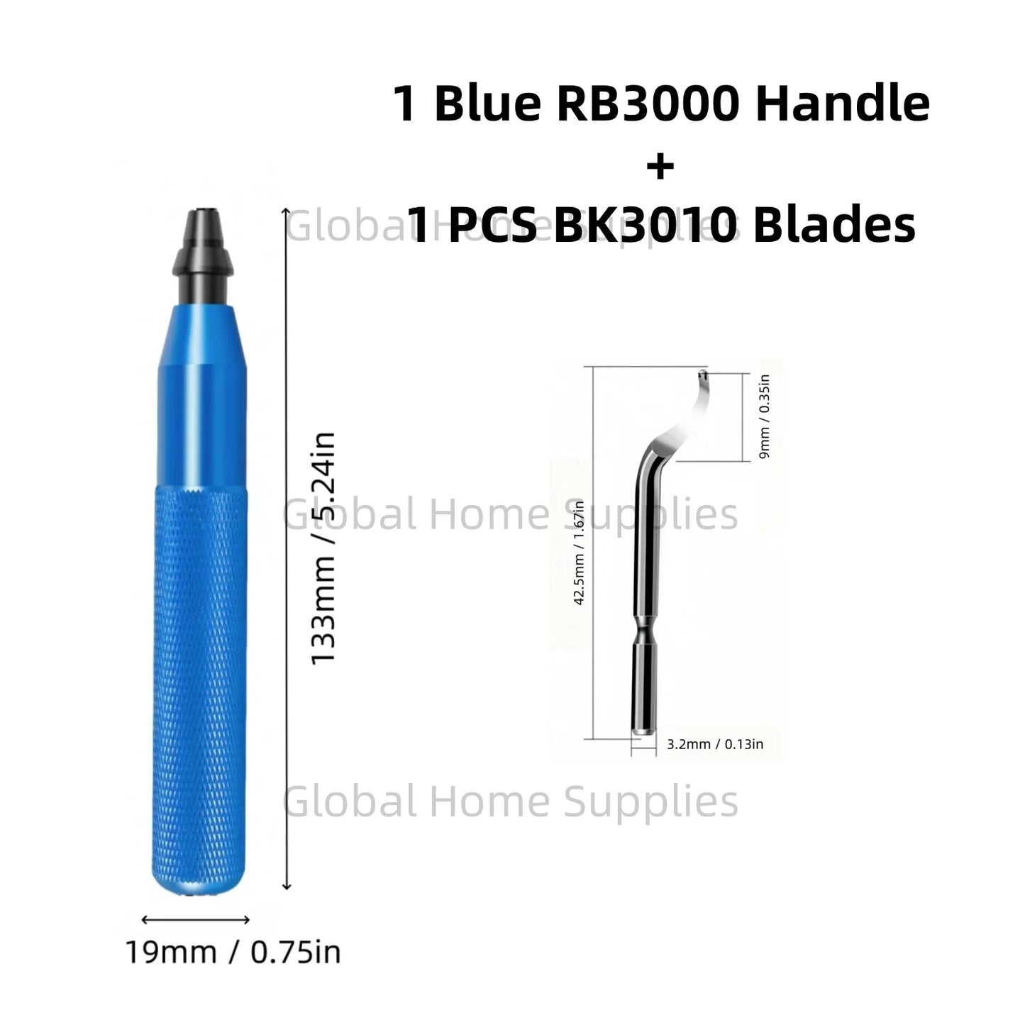 Entgratungswerkzeug RB3000 mit 1 oder 11 Schnellarbeitsstahl-Schwenkklingen
