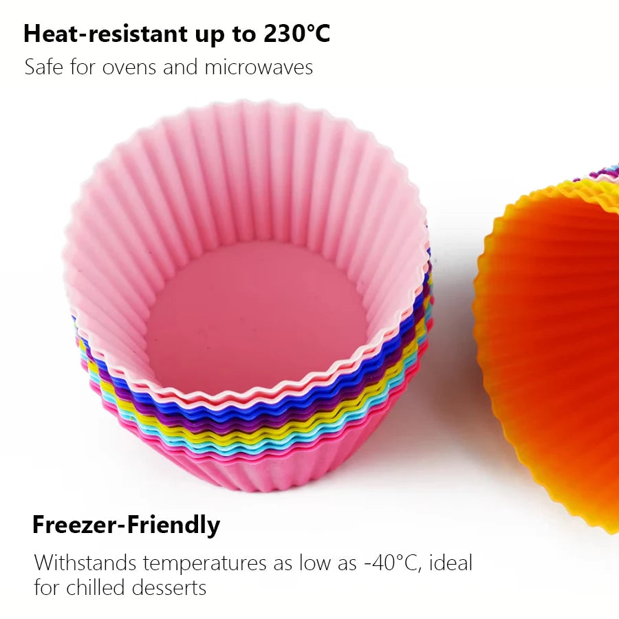 12er Set Silikon Backformen für Cupcakes Muffins Kuchen DIY Küche