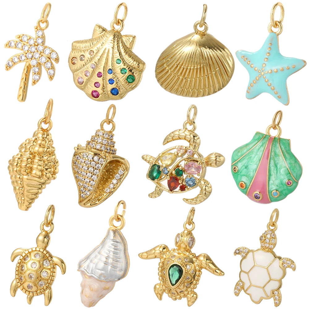 Kreative Anhänger mit Meeresmotiven aus Kupfer und Emaille