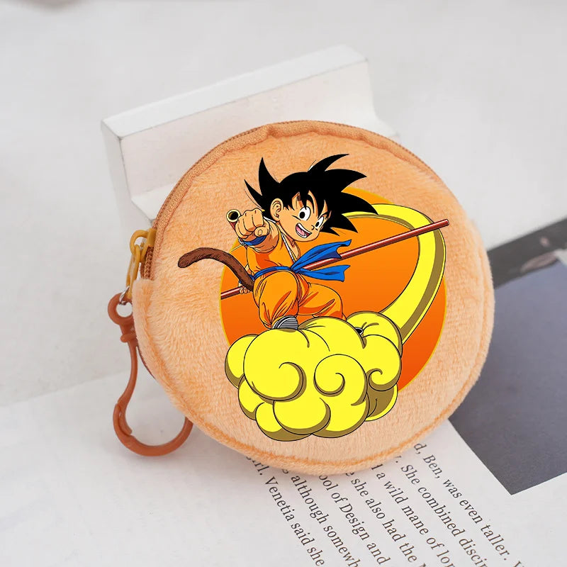 Plüsch Mini Geldbörse mit Reißverschluss rund Cartoon Schlüsselanhänger