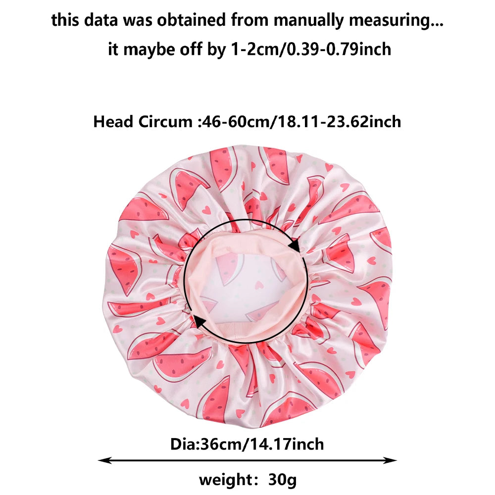 Atmungsaktive Schlafmütze mit Frucht und Tiermotiv für alle Haartypen