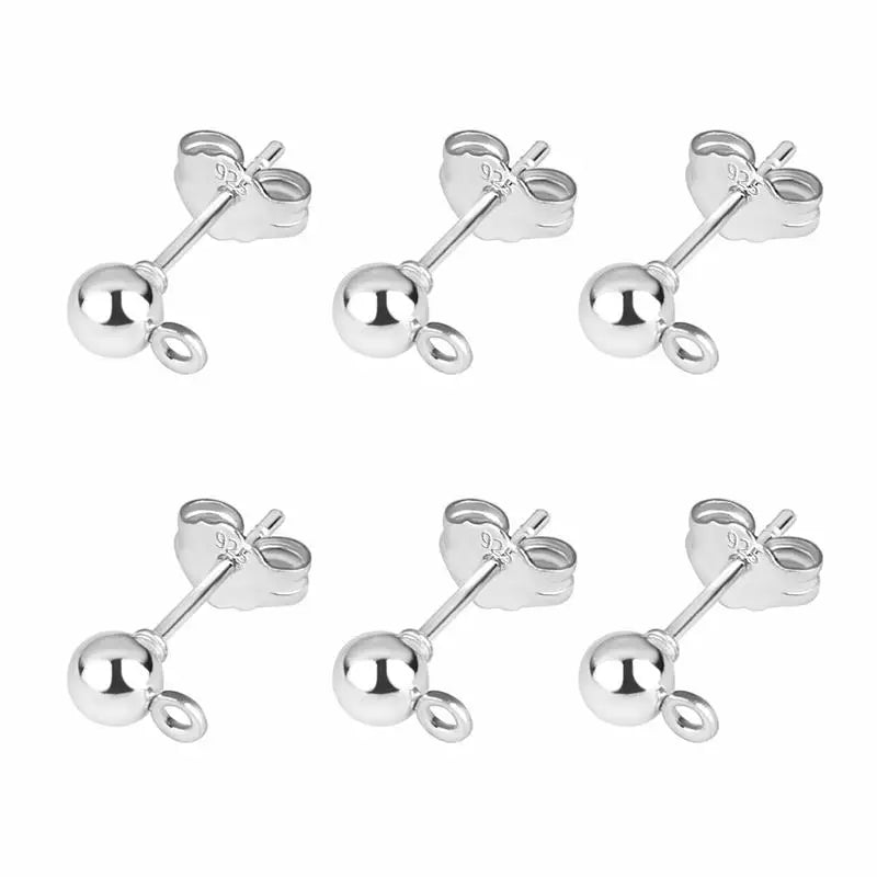 50 teiliges Set Silber Überzogene Ohrring Bolzen Basis für DIY Schmuck