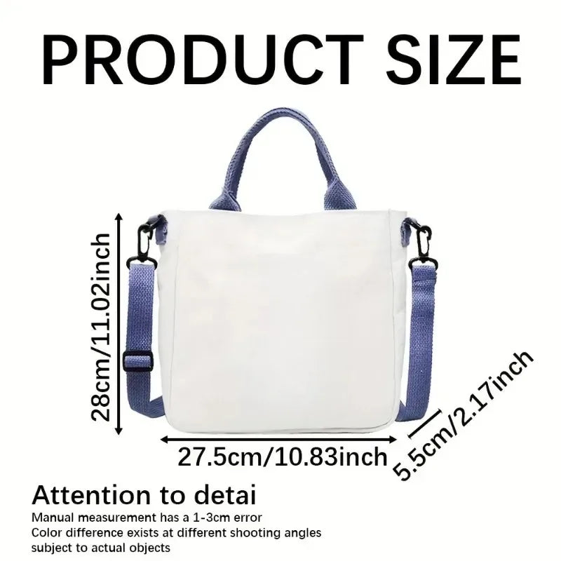 KPop Cartoon Umhängetasche aus Leinwand mit großem Fassungsvermögen