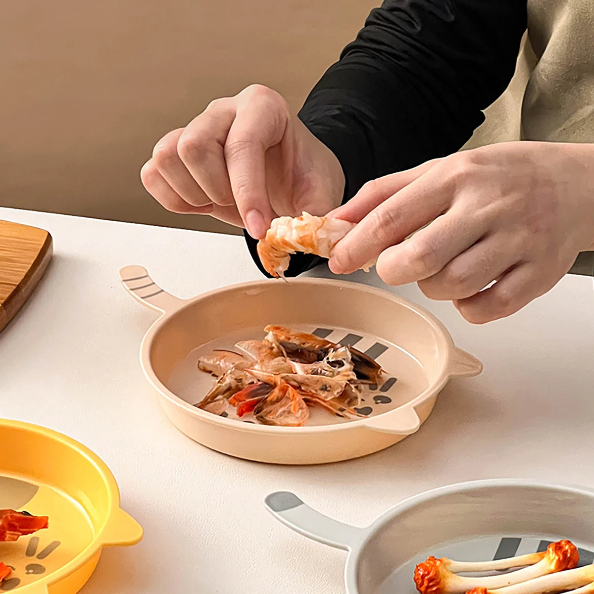 Niedlicher Katzenmuster Kunststoff Dessert Snack Teller spülmaschinenfest