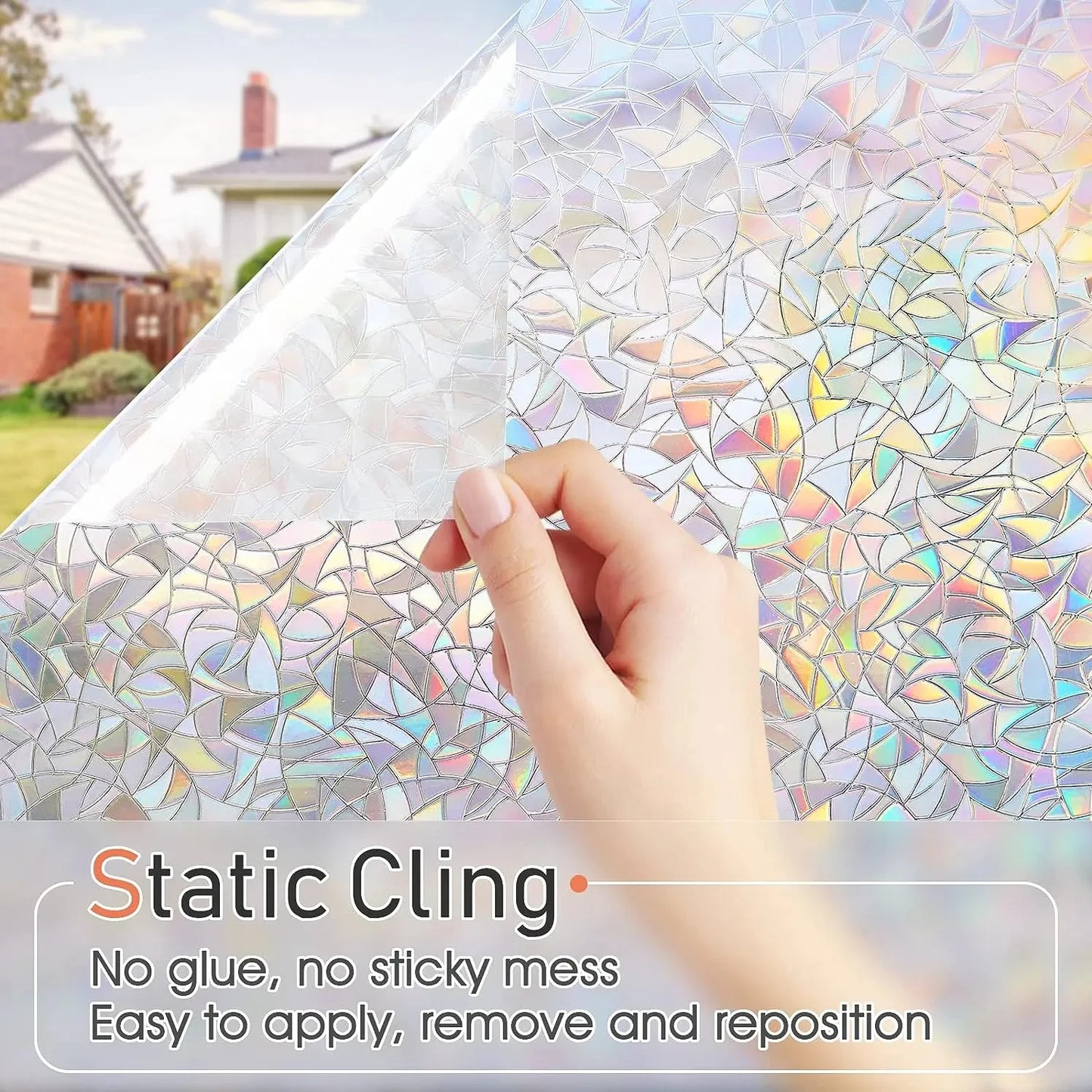 Fensterfolie Sichtschutz mit Regenbogen Effekt und UV Schutz