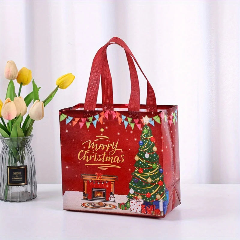 5 oder 10 Stück wiederverwendbare Weihnachtsgeschenktüten aus Vliesstoff