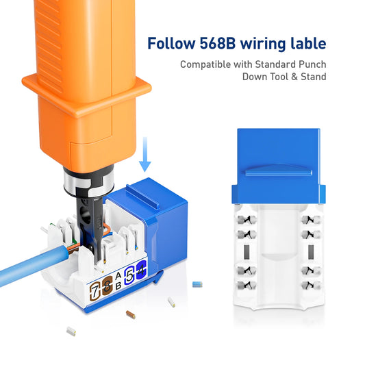 RJ45 Cat6 Keystone Buchsen 90 Grad Ethernet Punch Down Adapter Slim