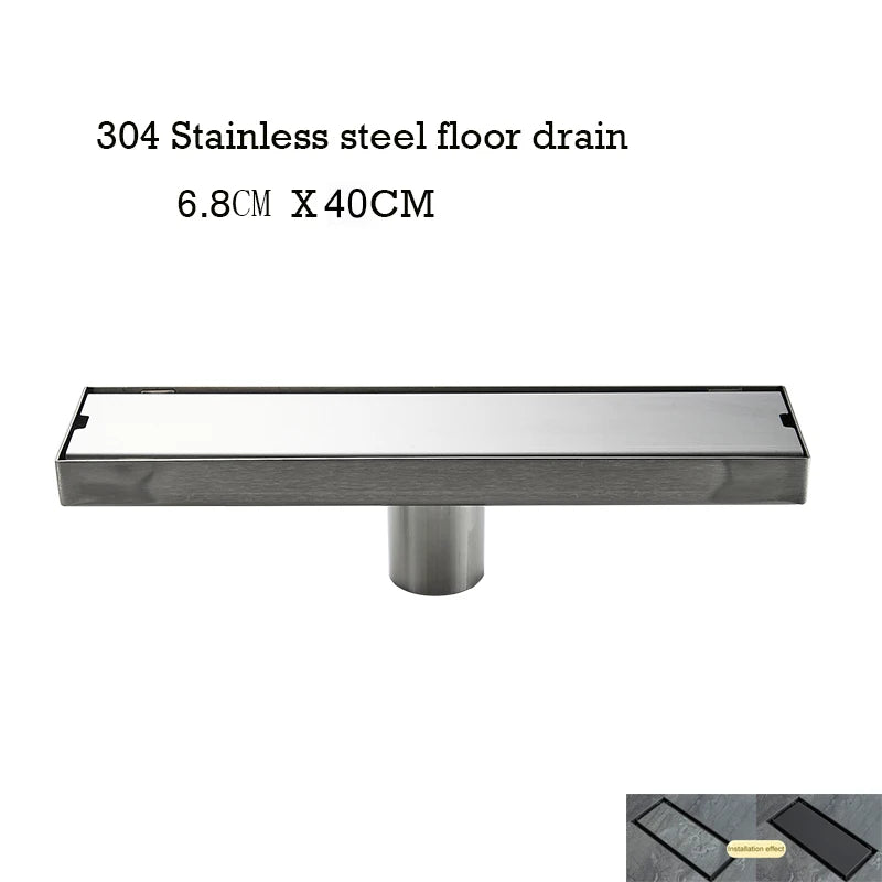 Unsichtbarer Badezimmer Bodenablauf Edelstahl 20-50 cm Quadratischer Abfluss