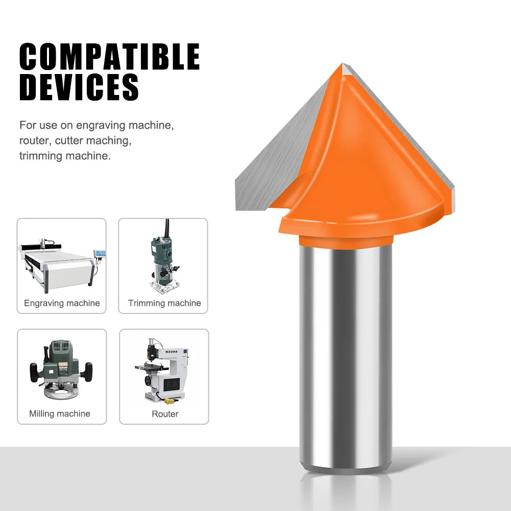 3D V-förmiger Fräser 90° und 120° für präzise Anfas- und Gravurarbeiten
