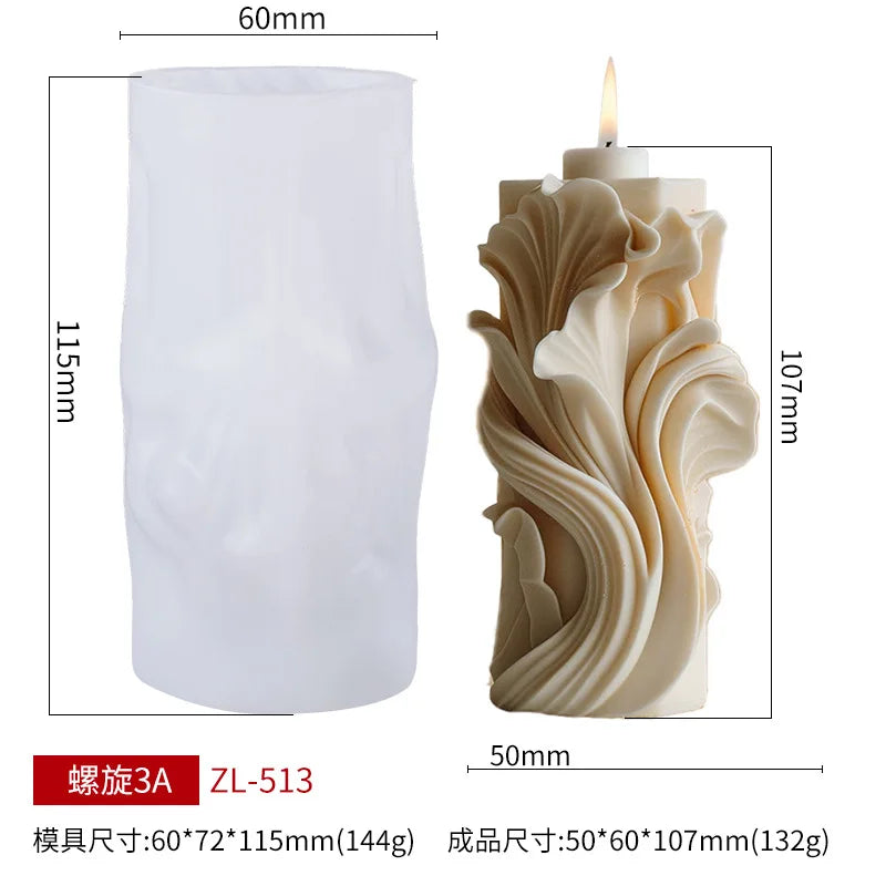 Silikonform für kreative Kerzen und Dekorationen im Wellen-Design