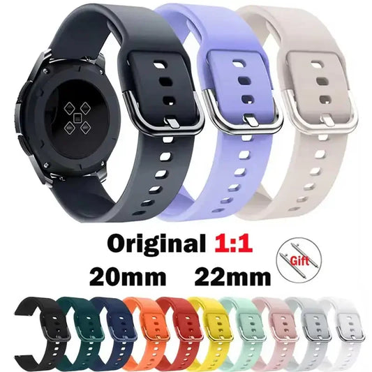 Silikon Uhrenarmband 20/22mm kompatibel mit Smartwatches und Sportuhren
