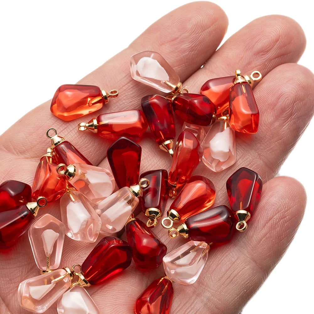 10er Set Granatapfel-Anhänger aus Harz für Schmuck - Bastelbedarf