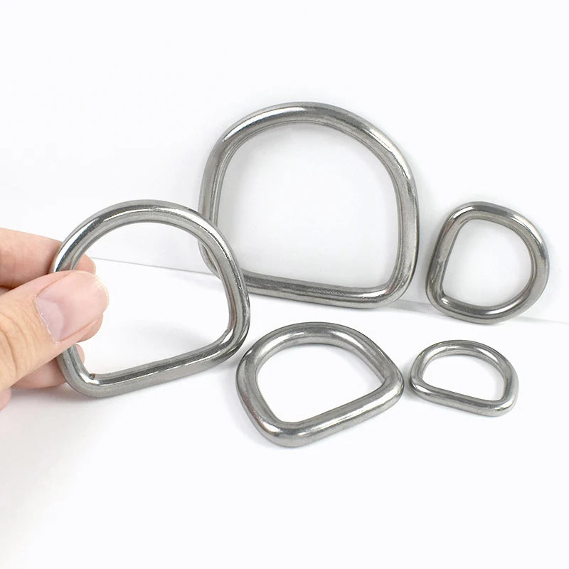 Edelstahl D-Ring Schnallen für Taschen Gurtband Haustierhalsband DIY Zubehör