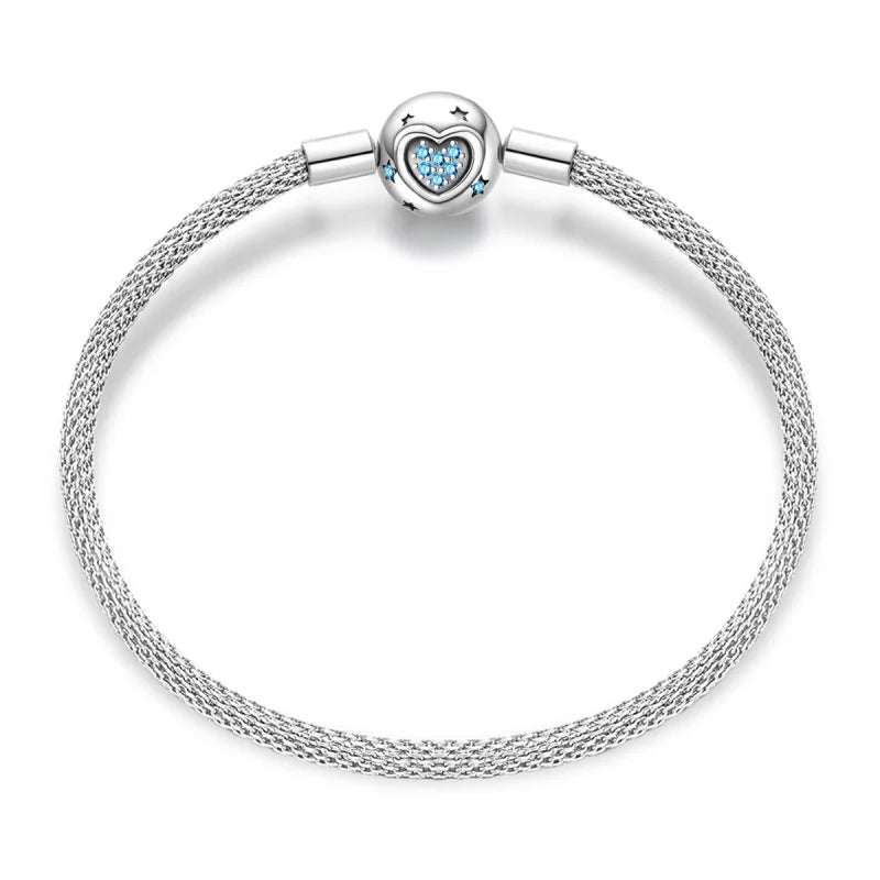 Armband Silber 925 mit Stern Mond Sonne und Grünem Zirkon Charm