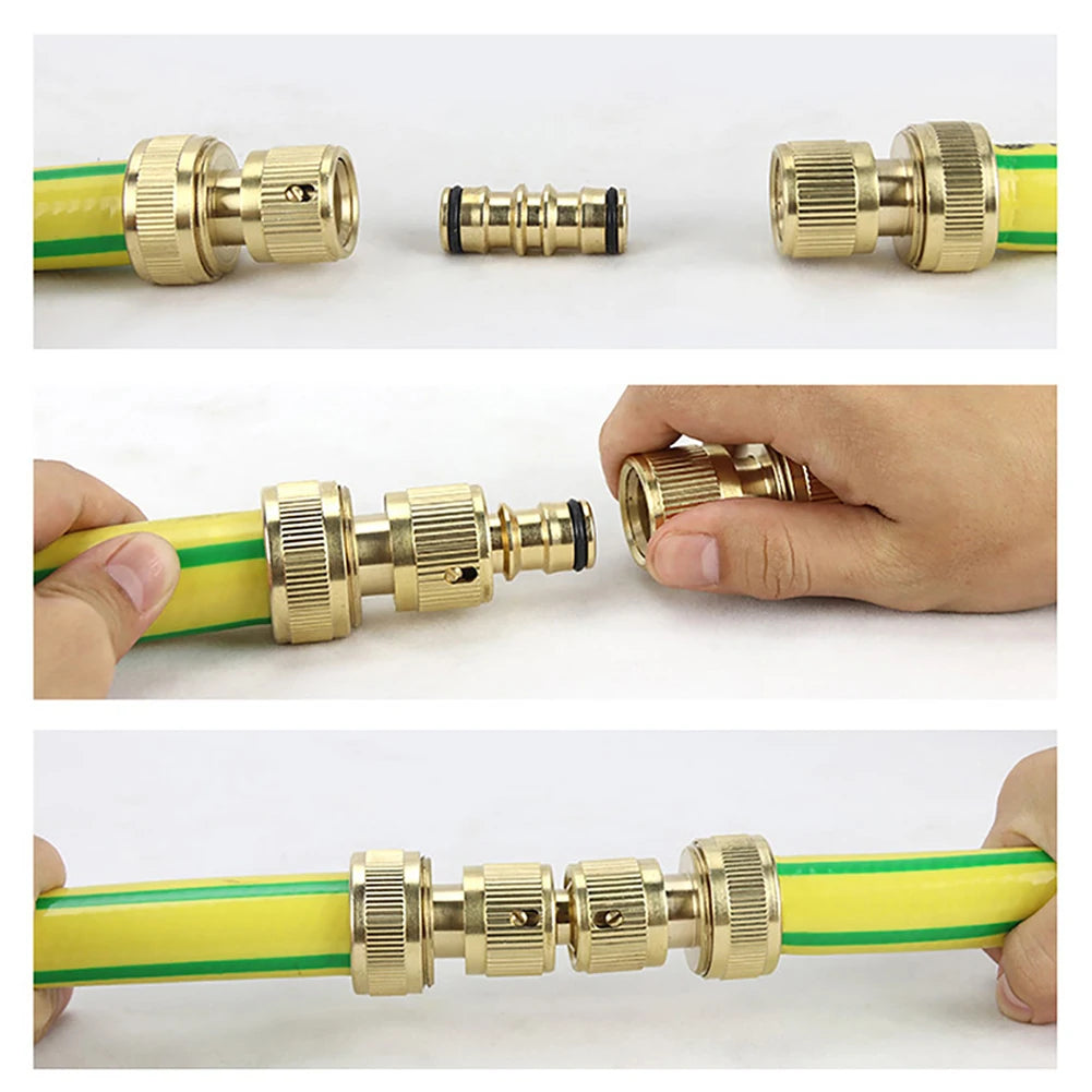 2-Wege Messing Garten Schlauchverbinder – Rohr Reparatur Verlängerung
