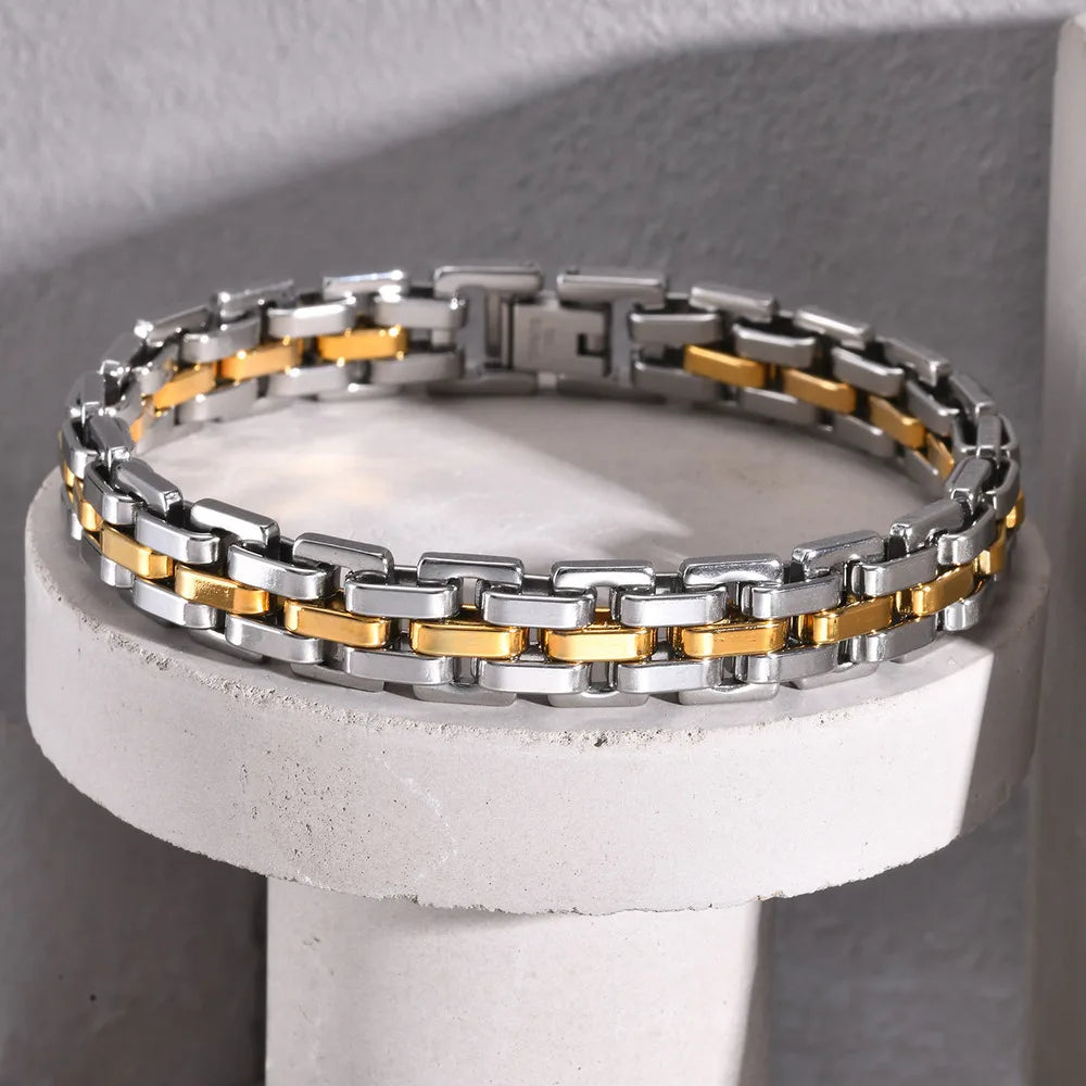 Maskulines 11mm Edelstahl Gliederarmband für Herren als Geschenk