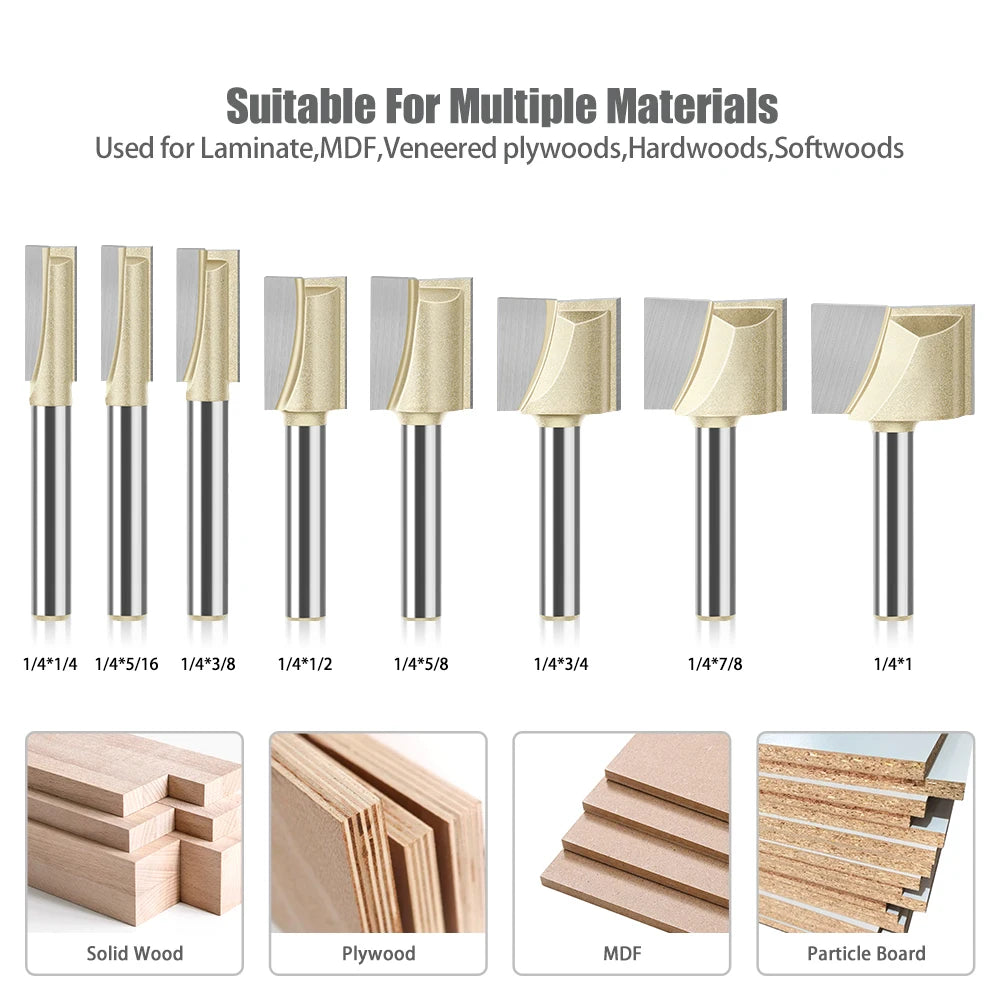 Professionelle Hartmetall Fräser 6mm und 12mm Schaft für Holz