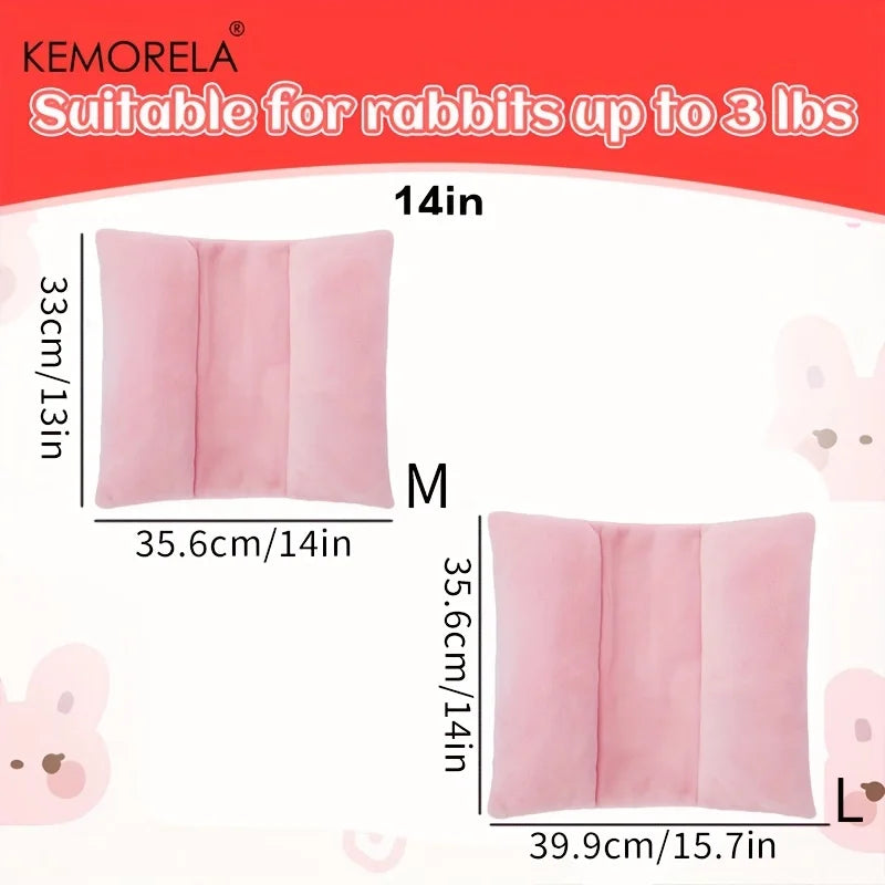 KEMORELA Kaninchenbett, dickes, weiches, konkaves Bettüberwurf, Decke, Plüschunterlage mit Baumwollliege, Kissen, kleines Haustier, Flip-Flop-Pad für den Innenbereich-Yabubest - Home & More