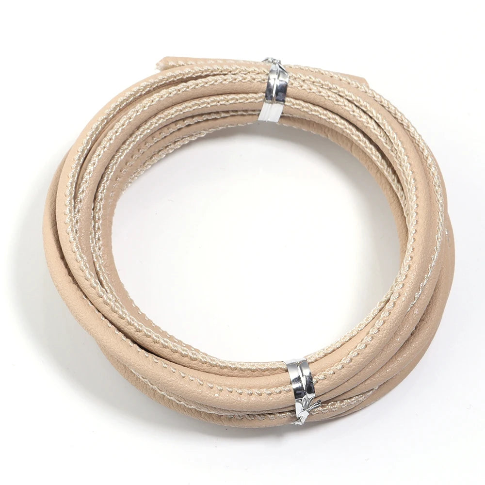 5 Yards 3mm Bunte Runde Schaffell Leder Schnüre für DIY Dekoration-Yabubest - Home & More