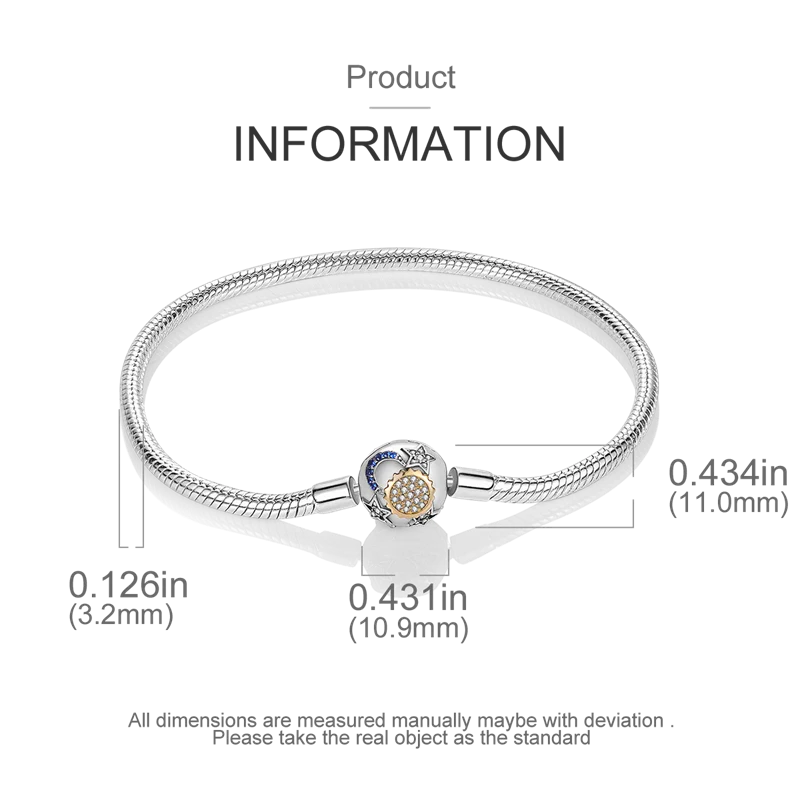 Armband Silber 925 mit Stern Mond Sonne und Grünem Zirkon Charm