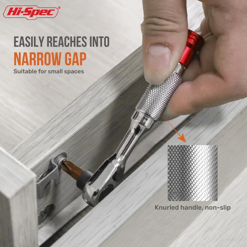 Hi-Spec 1/4 Zoll Doppelkopf-Schnellratschenschlüssel - Mini-Steckschlüsselsatz-Yabubest - Home & More