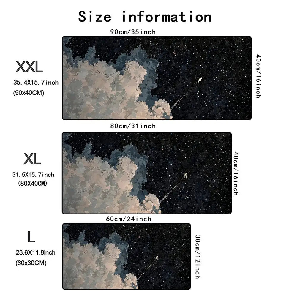 XXL Mauspad mit Sternenhimmel Design – Rutschfeste Gaming Schreibtischunterlage